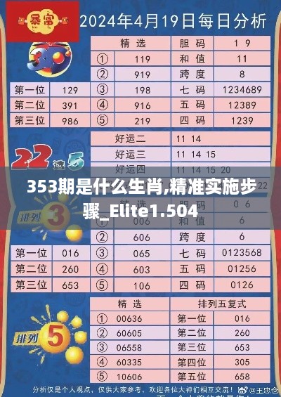 353期是什么生肖,精准实施步骤_Elite1.504