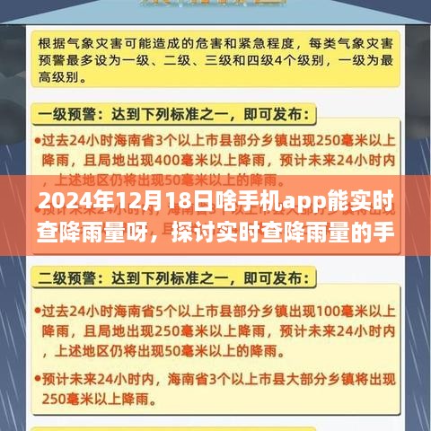 探讨实时查降雨量的手机APP，功能、优缺点及未来发展（2024年12月版）