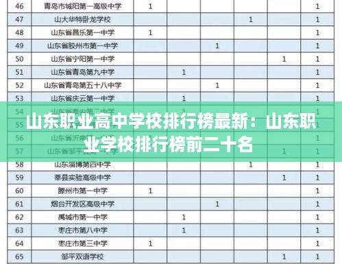 山东职业高中学校排行榜最新：山东职业学校排行榜前二十名 