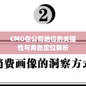 CMO在公司地位的关键性与角色定位解析