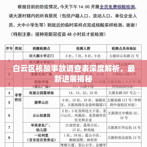 白云区核酸事故调查表深度解析，最新进展揭秘