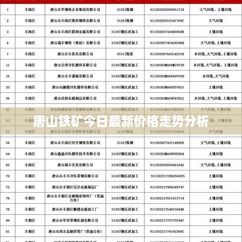 唐山铁矿今日最新价格走势分析