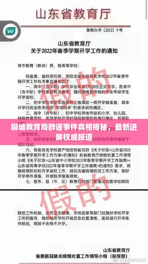 聊城教育局辟谣事件真相揭秘，最新进展权威报道