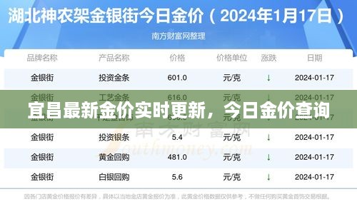 宜昌最新金价实时更新，今日金价查询