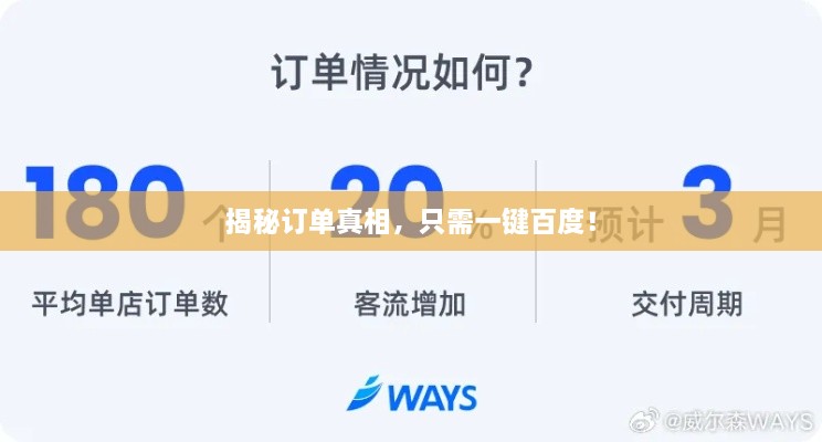 揭秘订单真相，只需一键百度！