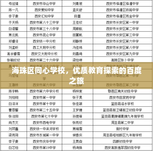 海珠区同心学校，优质教育探索的百度之旅