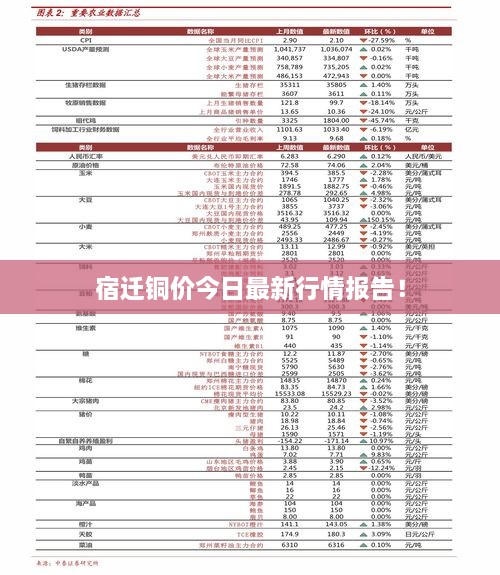 宿迁铜价今日最新行情报告！