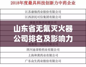山东省无氟灭火器公司排名及影响力解析，专业评测，权威榜单！