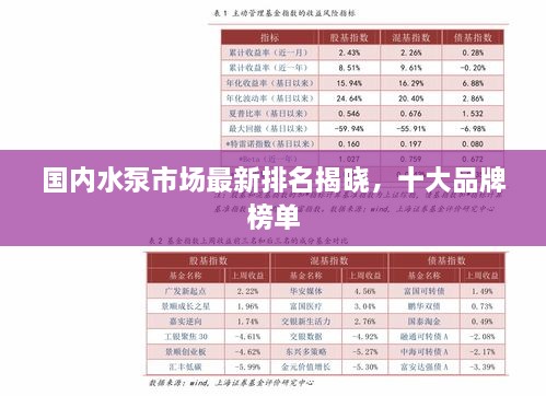 国内水泵市场最新排名揭晓，十大品牌榜单