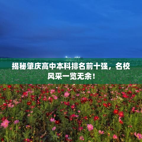 揭秘肇庆高中本科排名前十强，名校风采一览无余！