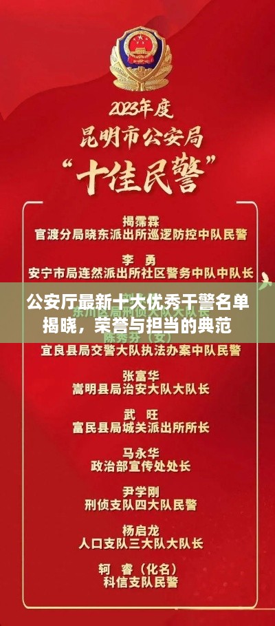 公安厅最新十大优秀干警名单揭晓，荣誉与担当的典范