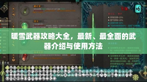 暖雪武器攻略大全，最新、最全面的武器介绍与使用方法
