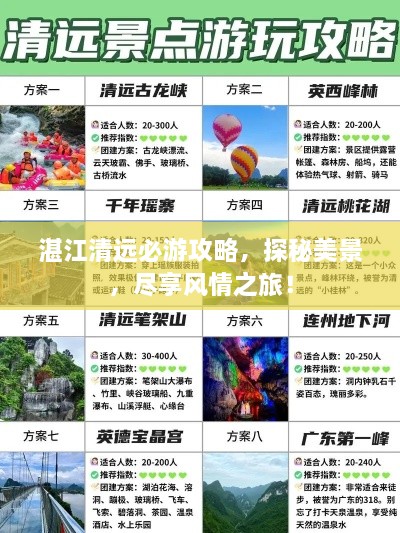 湛江清远必游攻略，探秘美景，尽享风情之旅！