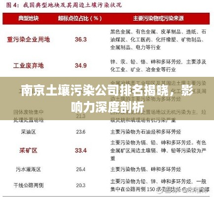 南京土壤污染公司排名揭晓，影响力深度剖析
